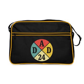 Vater Papa Dad 2024 Geschenk Neuer Vater 24 - Retro Tasche - Schwarz/Gold - Vorne