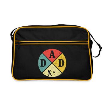 Retro Papa Pêcheur Papa Pêcheur Papa Papa Pêche - Sac Retro - noir/or - Devant