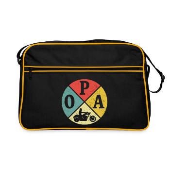 Retro Opa Chopper Motorrad Opa Biker Großvater - Retro Tasche - Schwarz/Gold - Vorne