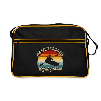 Mir reichts ich geh Kajak fahren - Retro Tasche - Schwarz/Gold - Vorne