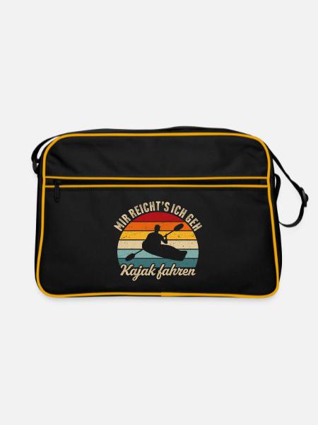 Mir reichts ich geh Kajak fahren - Retro Tasche - Schwarz/Gold - Vorne