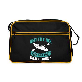 Der tut nix der will nur Kajak fahren - Retro Tasche - Schwarz/Gold - Vorne