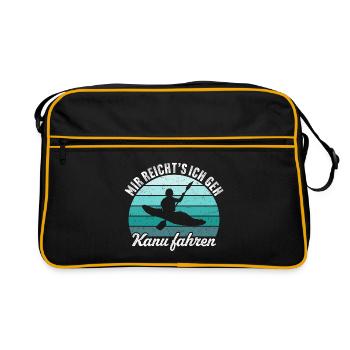 Mir reichts ich geh Kanu fahren Lustig Kanufahrer - Retro Tasche - Schwarz/Gold - Vorne