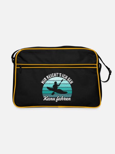 Mir reichts ich geh Kanu fahren Lustig Kanufahrer - Retro Tasche - Schwarz/Gold - Vorne