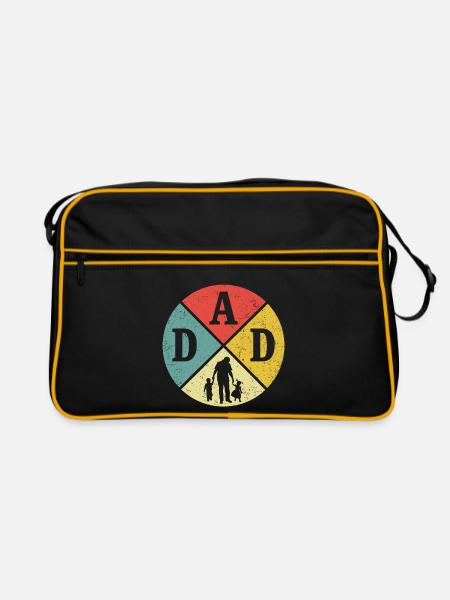 Père et fille fils rétro fille et fils - Sac Retro - noir/or - Devant