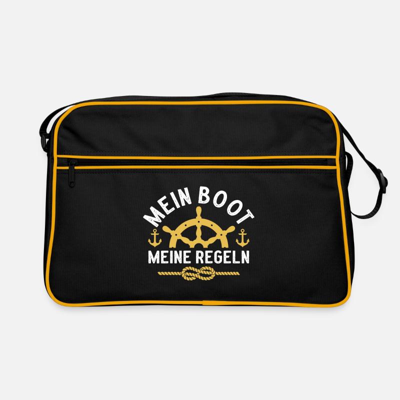 mein boot meine regeln bootfahren Retro Tasche