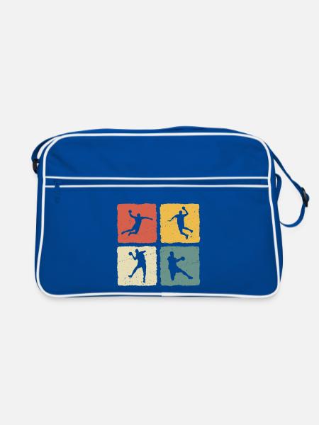 Handball Player Retro T-Shirt Handball - Retro Bag - blue/white - Front