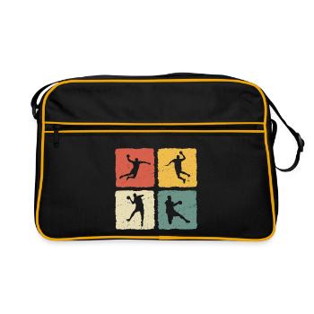 Joueur de handball T-shirt rétro Handball - Sac Retro - noir/or - Devant