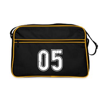 Maillot rétro 05 ans numéro 05 numéro T-hirt - Sac Retro - noir/or - Devant
