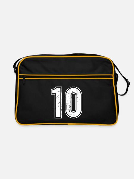 10 ans Retro Jersey Numéro 10 T-hirt Numéro - Sac Retro - noir/or - Devant