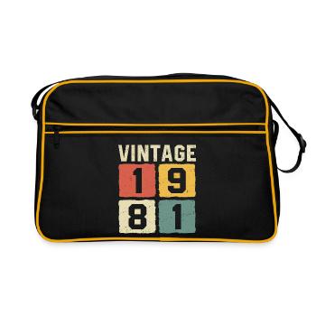 Vintage 1981 Geboren 1981 - Retro Tasche - Schwarz/Gold - Vorne