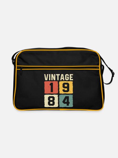 Vintage 1984 Geboren 1984 - Retro Tasche - Schwarz/Gold - Vorne
