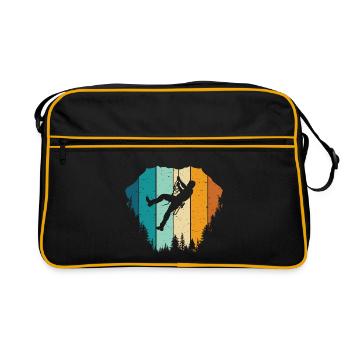 Rock Climbing Climber - Retro Tasche - Schwarz/Gold - Vorne