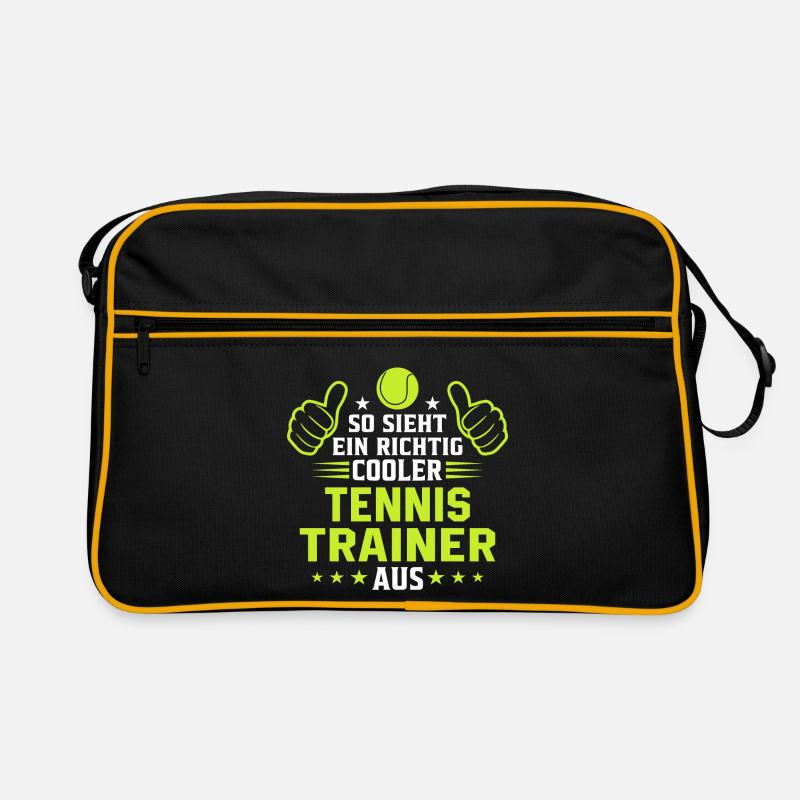 So sieht ein cooler tennis trainer aus Retro Tasche