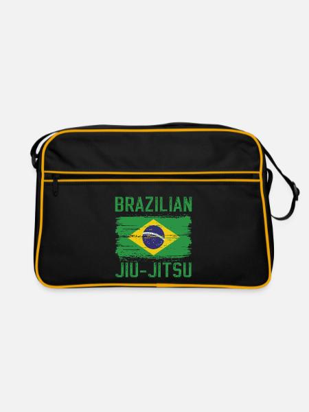 Brazilian Jiu-Jitsu BJJ T-shirt Jiu Jitsu - Retro Tasche - Schwarz/Gold - Vorne