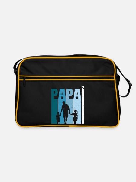 Father and daughter and son, daughter and son - Retro Bag - black/gold - Front