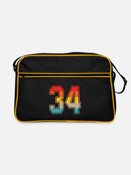 34 Years Retro Jersey Number 34 T-shirt Number 34 - Retro Bag - black/gold - Front