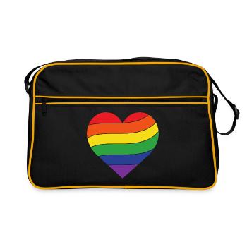 Rainbow Heart | Pride - Retro Bag - black/gold - Front