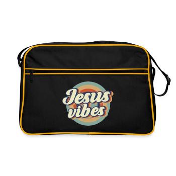 Jesus Vibes cool Jésus-Christ Fils de Dieu - Sac Retro - noir/or - Devant