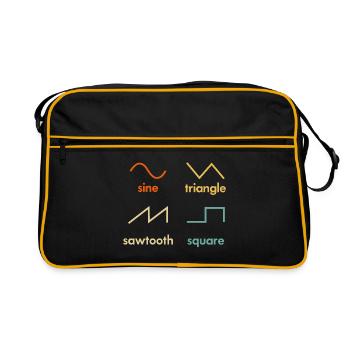 Sine Triangle Sawtooth square Synthétiseur musique - Sac Retro - noir/or - Devant