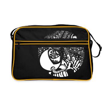 Raumfahrer - Retro Tasche - Schwarz/Gold - Vorne