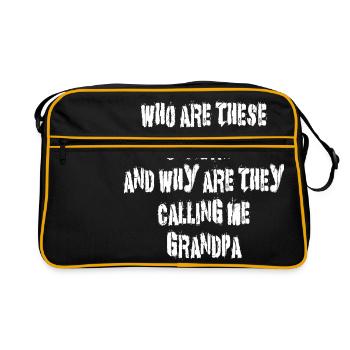 Lustiger Großvater - Retro Tasche - Schwarz/Gold - Vorne
