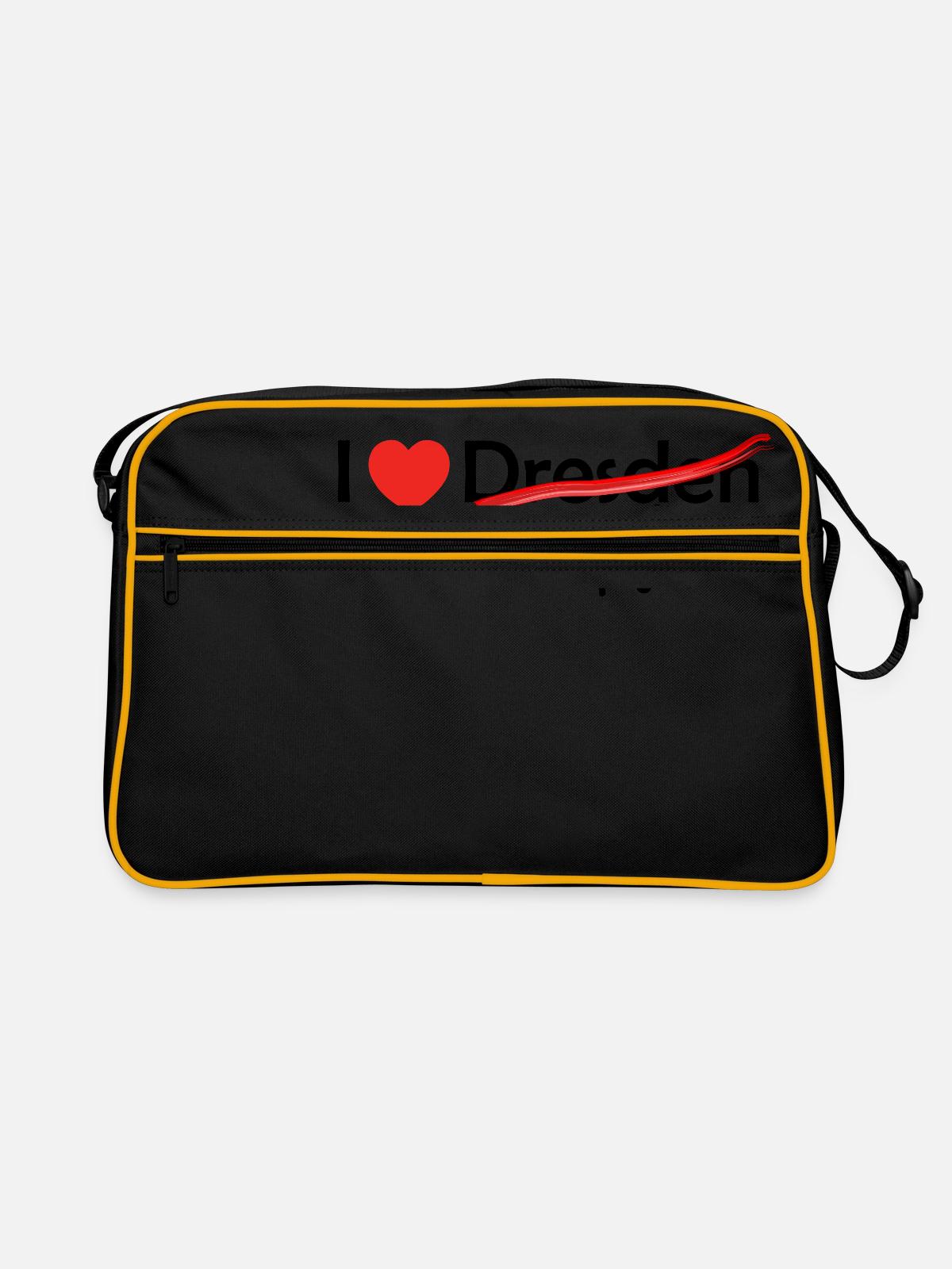 Leipzig! - Retro Bag - black/gold - Front
