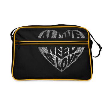 All we need is love. Peace - Retro Bag - black/gold - Front