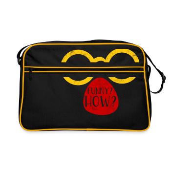 Clown: Funny? How? - Geschenk - Retro Tasche - Schwarz/Gold - Vorne