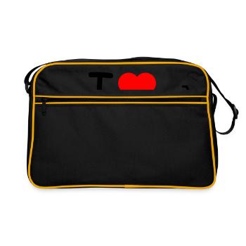 I love Mofa Moped Mokick - Retro Tasche - Schwarz/Gold - Vorne