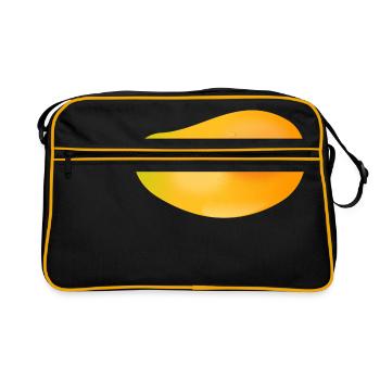 Mango Obst Frucht Essen Gesund Geschenkidee Frisch - Retro Tasche - Schwarz/Gold - Vorne