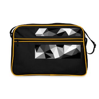 Polygon noir et blanc - Sac Retro - noir/or - Devant