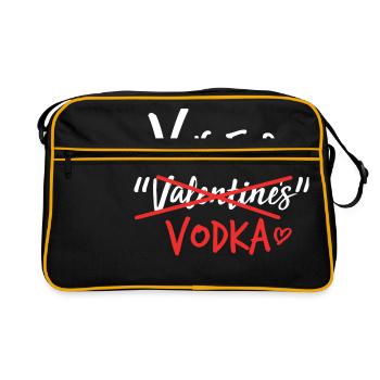 V Is For Valentine Vodka Wodka Lustig Valentinstag - Sac Retro - noir/or - Devant
