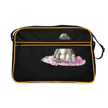 basset hound - Retro Bag - black/gold - Front