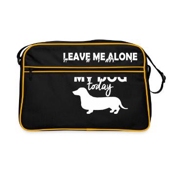 Dog Dog Pet Dachshund Dachshund Gift - Retro Bag - black/gold - Front