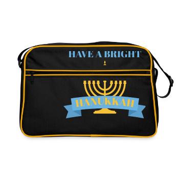 Hanoukka, Hanoukka, fête des lumières, cadeau, chemise - Sac Retro - noir/or - Devant