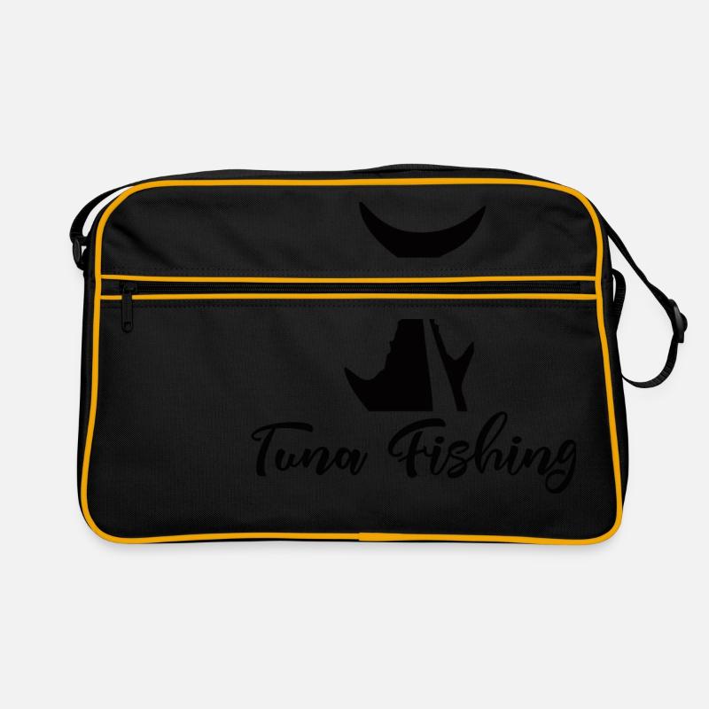 Angler - Angelsport - Thunfisch - Geschenk - Retro Tasche - Schwarz/Gold