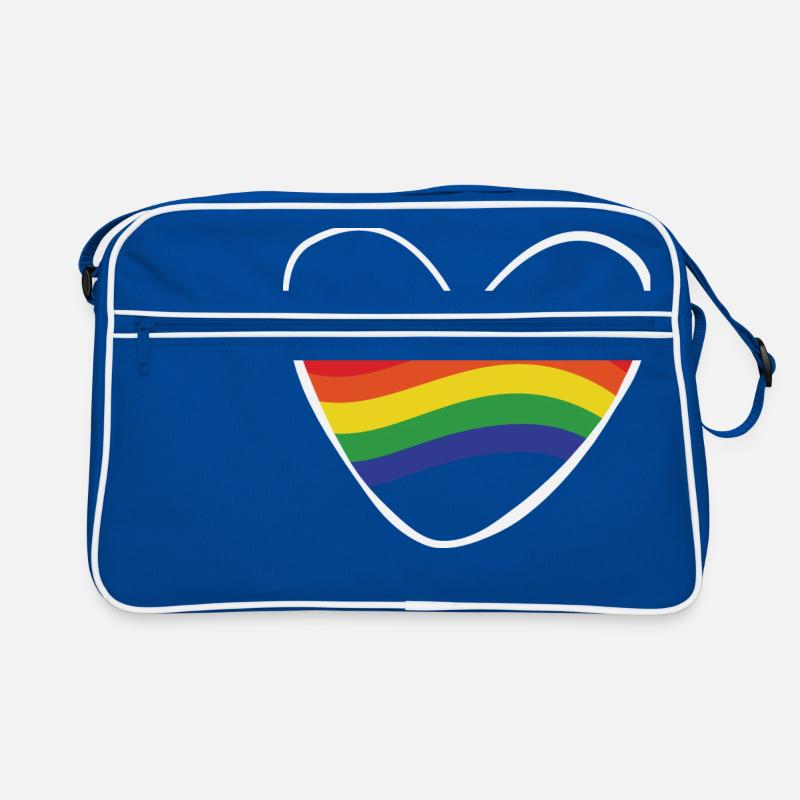 Regenbogen Herz | Geschenk Idee | LGBT Retro Tasche