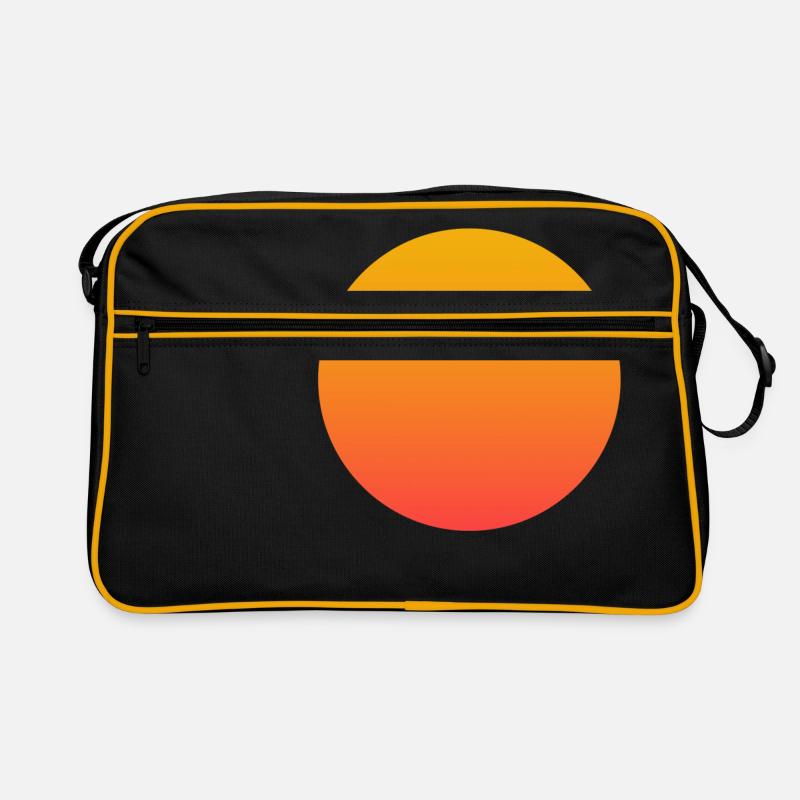 Sonne - Retro Tasche - Schwarz/Gold