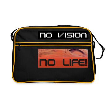Mars: No vision, no life - Retro Bag - black/gold - Front