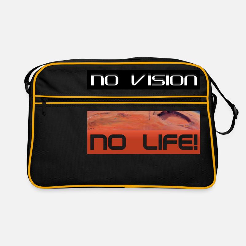 Mars: No vision, no life - Retro Bag - black/gold