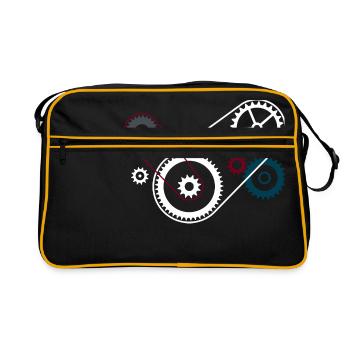 Gears gearbox engine block - Retro Bag - black/gold - Front