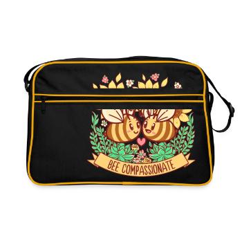Bee Compassionate - Save the Bees - Retro Bag - black/gold - Front