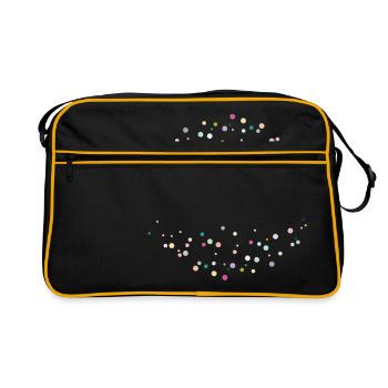 Happy dots! - Retro Tasche - Schwarz/Gold - Vorne
