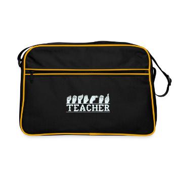Professeur de langue des signes Apprendre la langue des signes - Sac Retro - noir/or - Devant