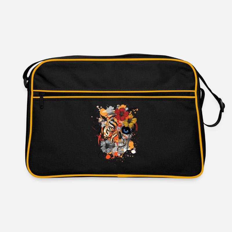 TIGER und SCHÄDEL Retro Tasche