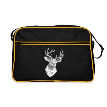 Christmas office reindeer Rudolf businessman - Retro Bag - black/gold - Front