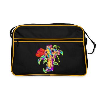 Keltisches Kreuz - Retro Tasche - Schwarz/Gold - Vorne