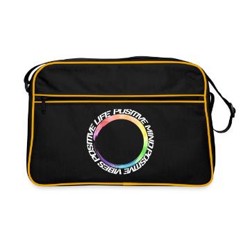 esprit positif - ondes positives - vie positive - Sac Retro - noir/or - Devant