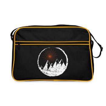 Montagnes Montagne l icône logo soleil - Sac Retro - noir/or - Devant